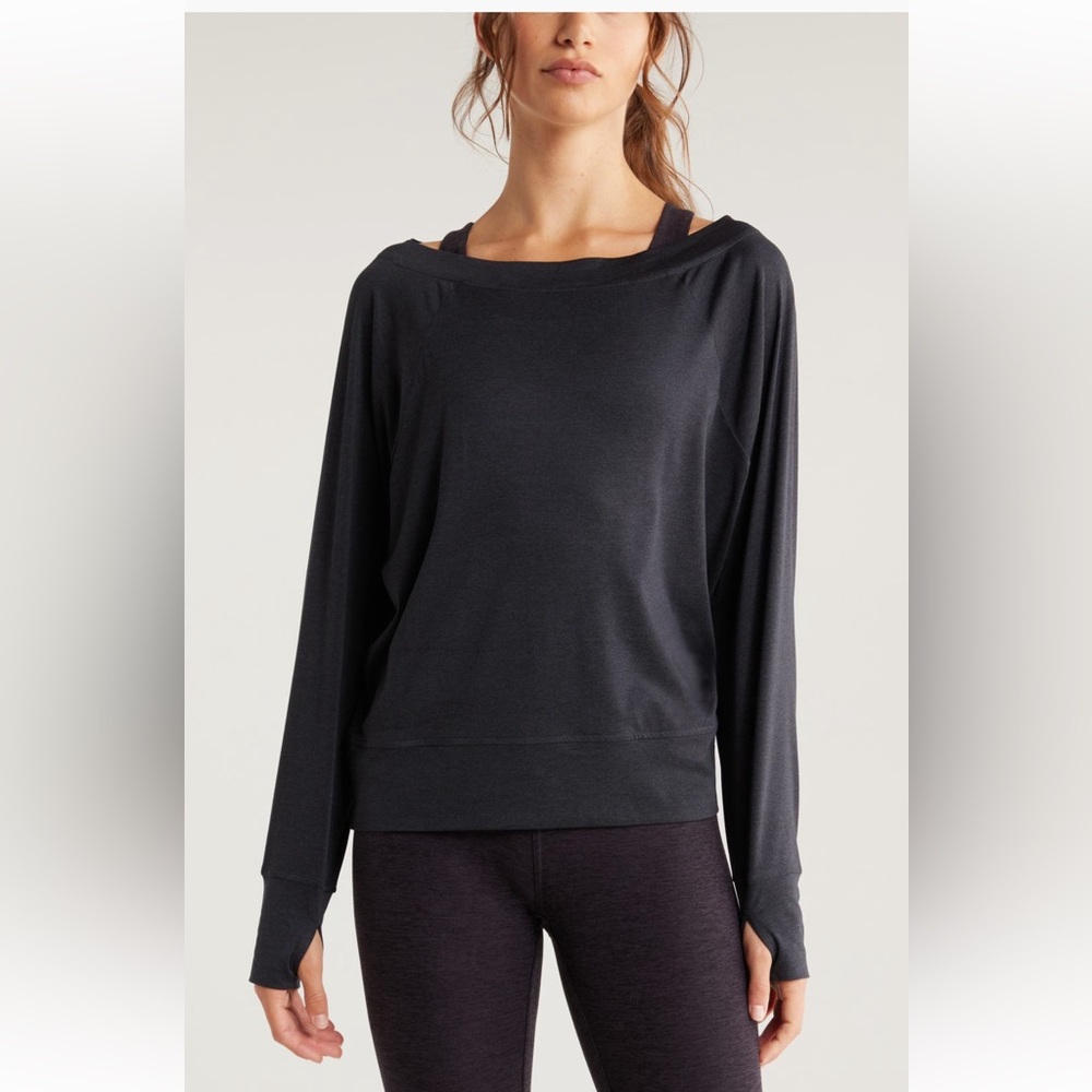 Zella Restore Soft Lite Boat Neck Top